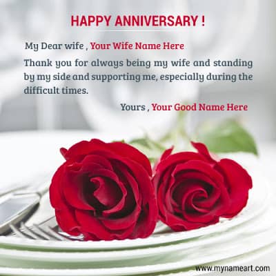 Wedding anniversary greetings from husband to wife