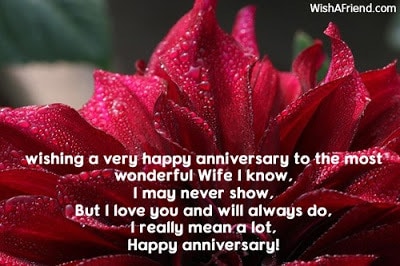 Wedding anniversary wishes from wife to husband